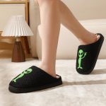 BERANMEY Halloween Slippers for Women Perfect Soft Plush Comfy Warm Slip-On Cute Womens Slippers Indoor Fluffy House Slippers for Women and Men Non-slip Fuzzy Flat Slides - Image 155