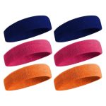 6pack Sweatbands Sports Headband for Men & Women - Moisture Wicking Athletic Cotton Terry Cloth Sweatband ,Cooling Moisture Wicking Headbands - Image 7