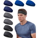 8 Pack Men's Sports Headband,Moisture Wicking Workout Headband, Workout Stretchy Unisex Hairband - Image 23