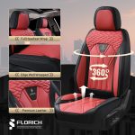 FLORICH Leather Car Seat Covers Full Set for Cars, SUVs & Trucks, Pink Black Front & Rear Automotive Seat Covers, Universal Fit for Toyota Honda Ford Jeep - Image 75