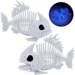 Joyfy Halloween Skeleton Fish Skeleton Halloween Decor,Plastic Skeleton with LED Eye for Halloween Decoration Outdoor Haunted House Party - Image 7
