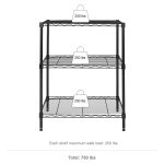 Hyper Tough Multipurpose 3-Tier Wire Shelving Rack, Black, 750 lbs Capacity - Image 3
