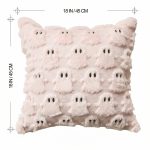 Sm:)e Embroidered Goost Plush Faux Fur Jacquard Halloween Throw Pillow Cover 18x18 Inch White, Set of 2 Silky Soft Cushion Case for Sofa Couch - Image 31